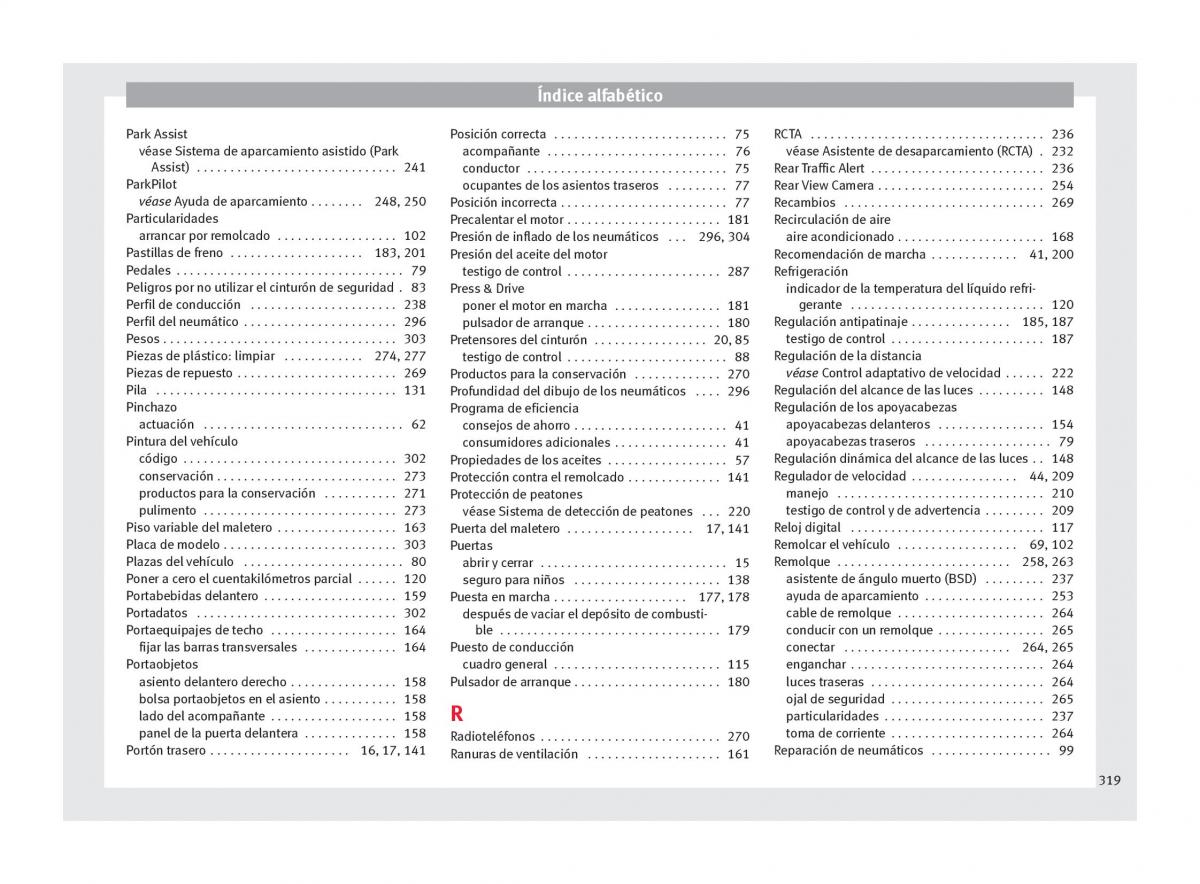 Seat Arona manual del propietario / page 321