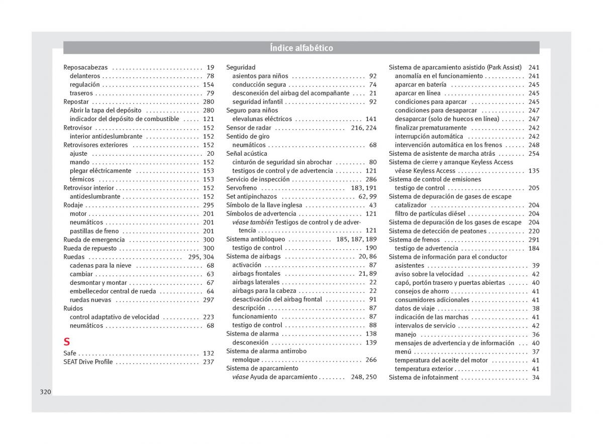 Seat Arona manual del propietario / page 322