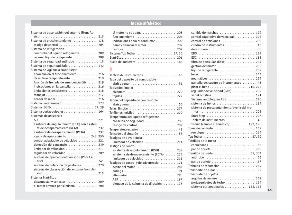 Seat Arona manual del propietario / page 323