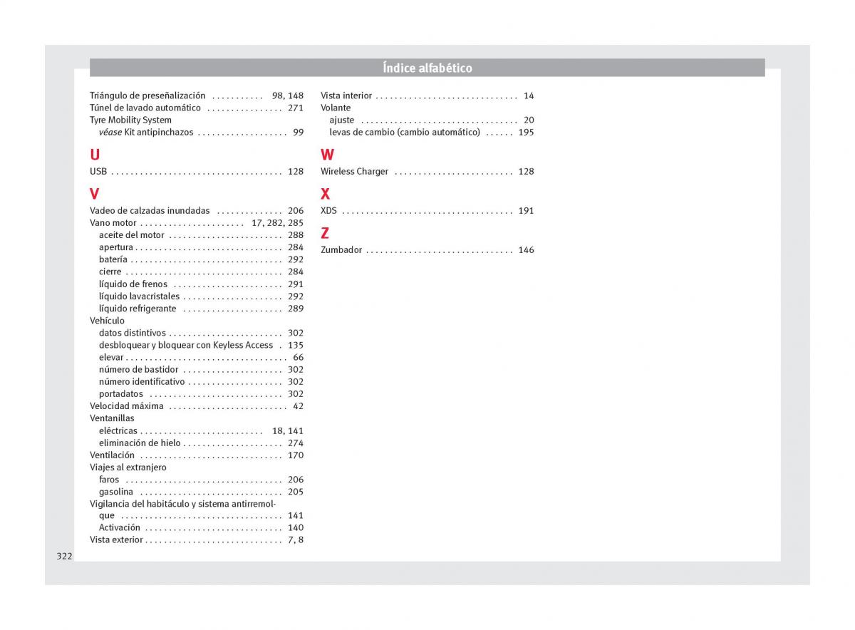 Seat Arona manual del propietario / page 324