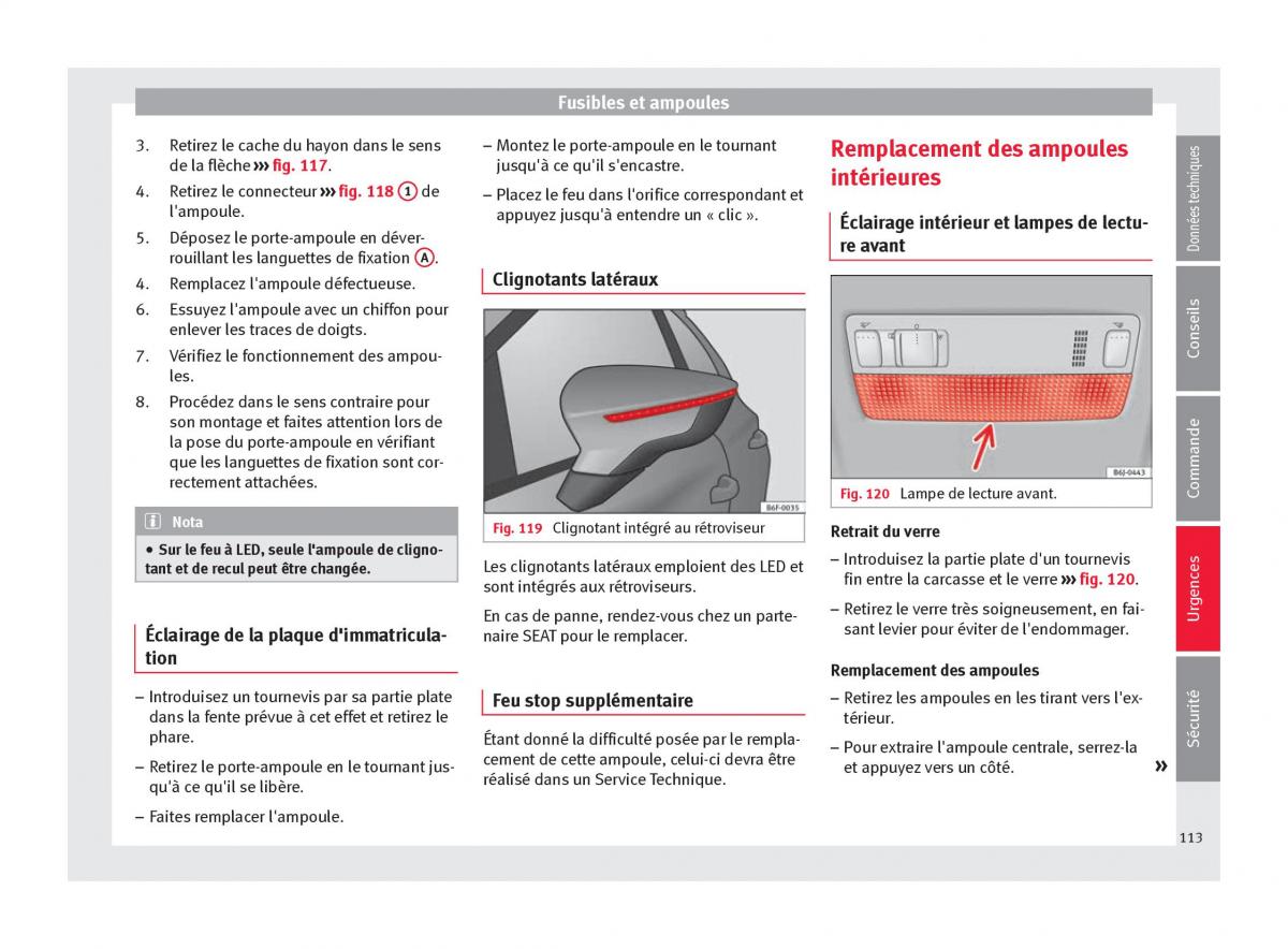 Seat Arona manuel du proprietaire / page 115