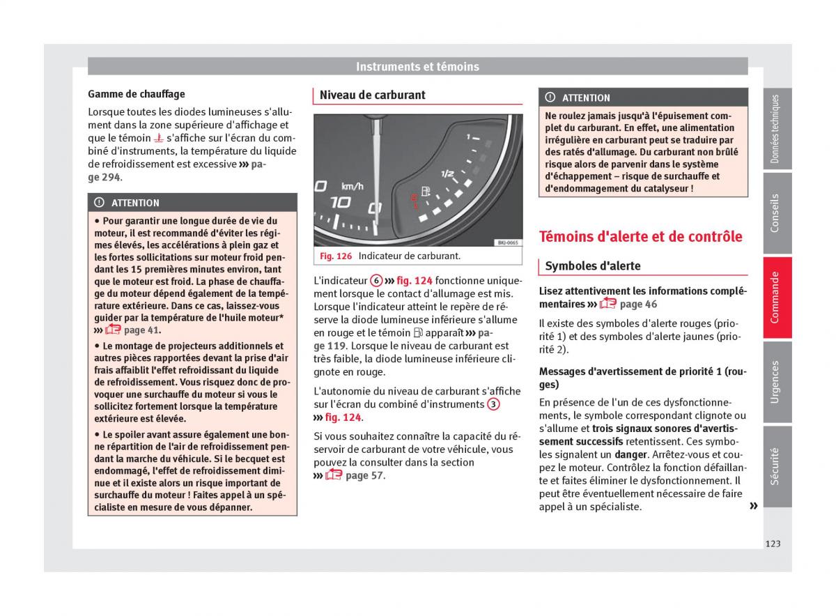 Seat Arona manuel du proprietaire / page 125