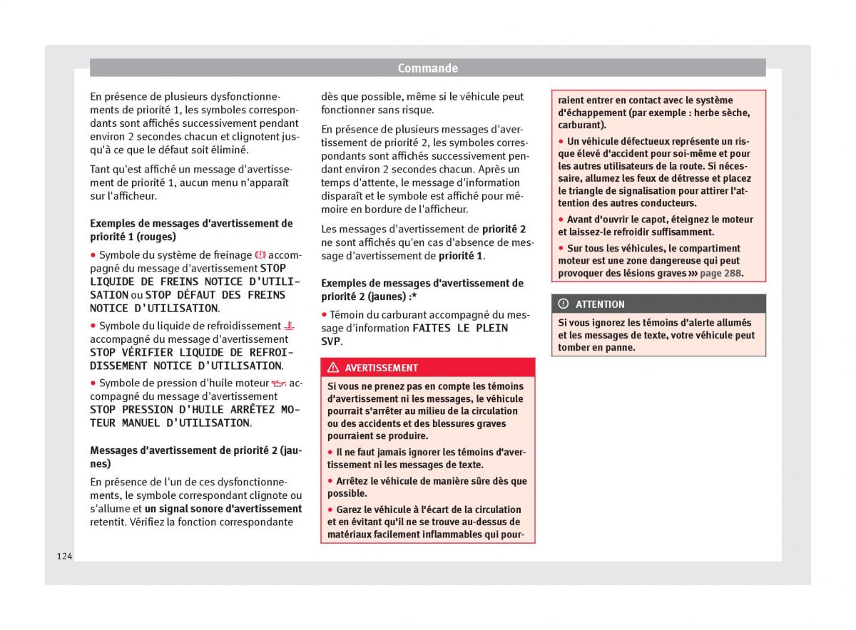 Seat Arona manuel du proprietaire / page 126