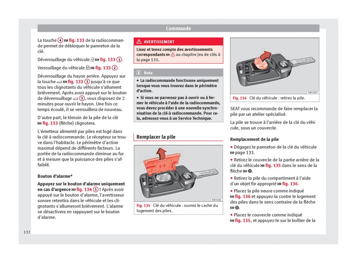 Seat Arona manuel du proprietaire / page 134