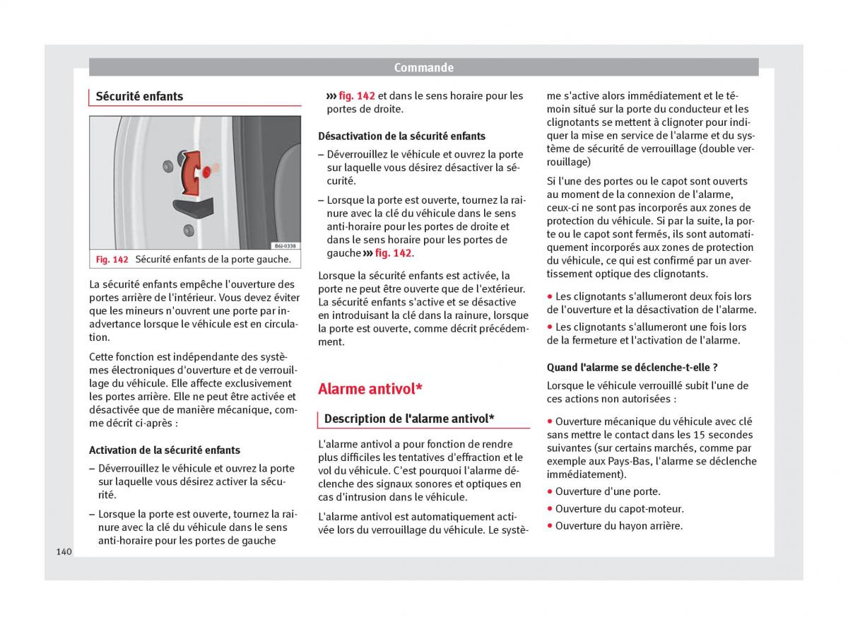 Seat Arona manuel du proprietaire / page 142