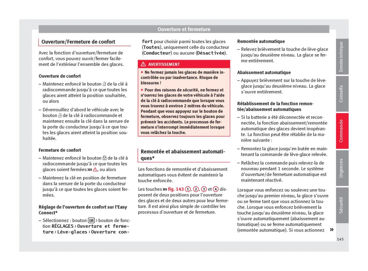 Seat Arona manuel du proprietaire / page 147