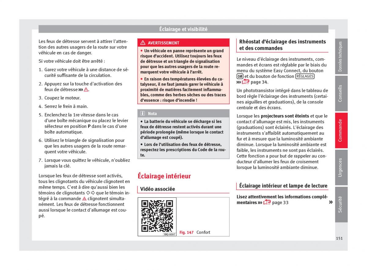 Seat Arona manuel du proprietaire / page 153