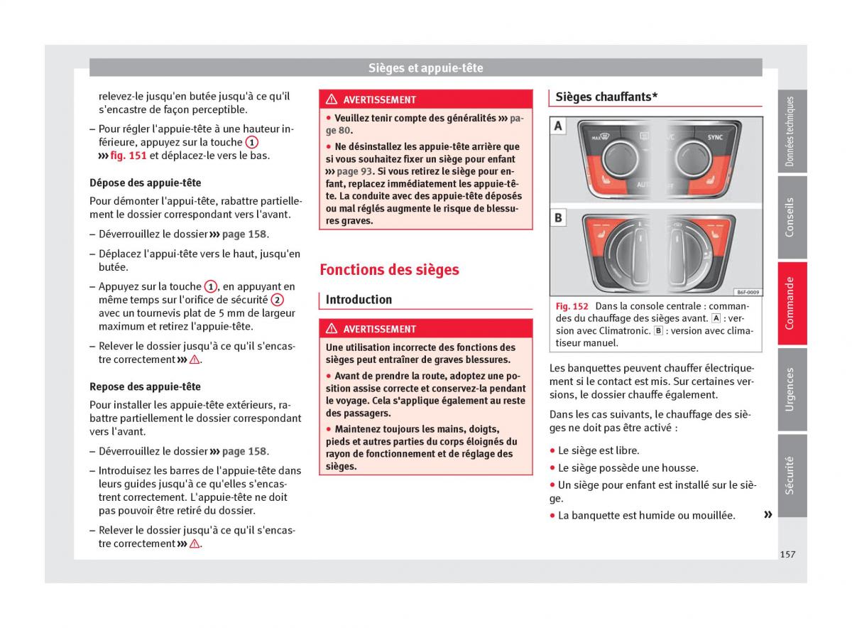 Seat Arona manuel du proprietaire / page 159