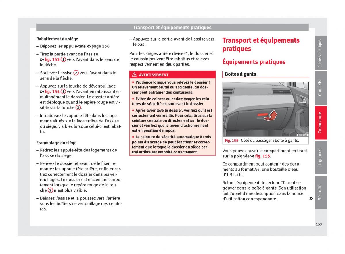 Seat Arona manuel du proprietaire / page 161