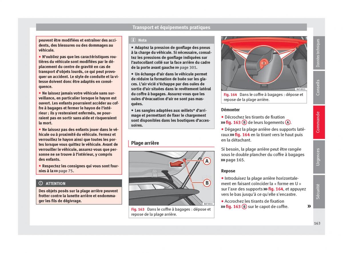 Seat Arona manuel du proprietaire / page 165