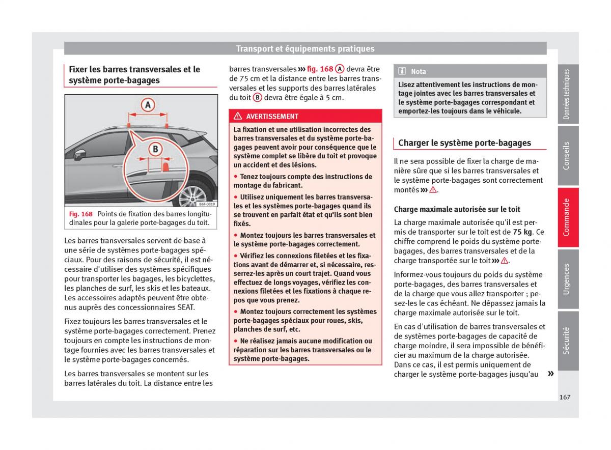 Seat Arona manuel du proprietaire / page 169