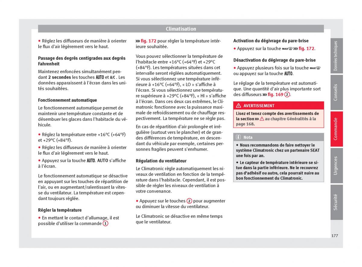 Seat Arona manuel du proprietaire / page 179