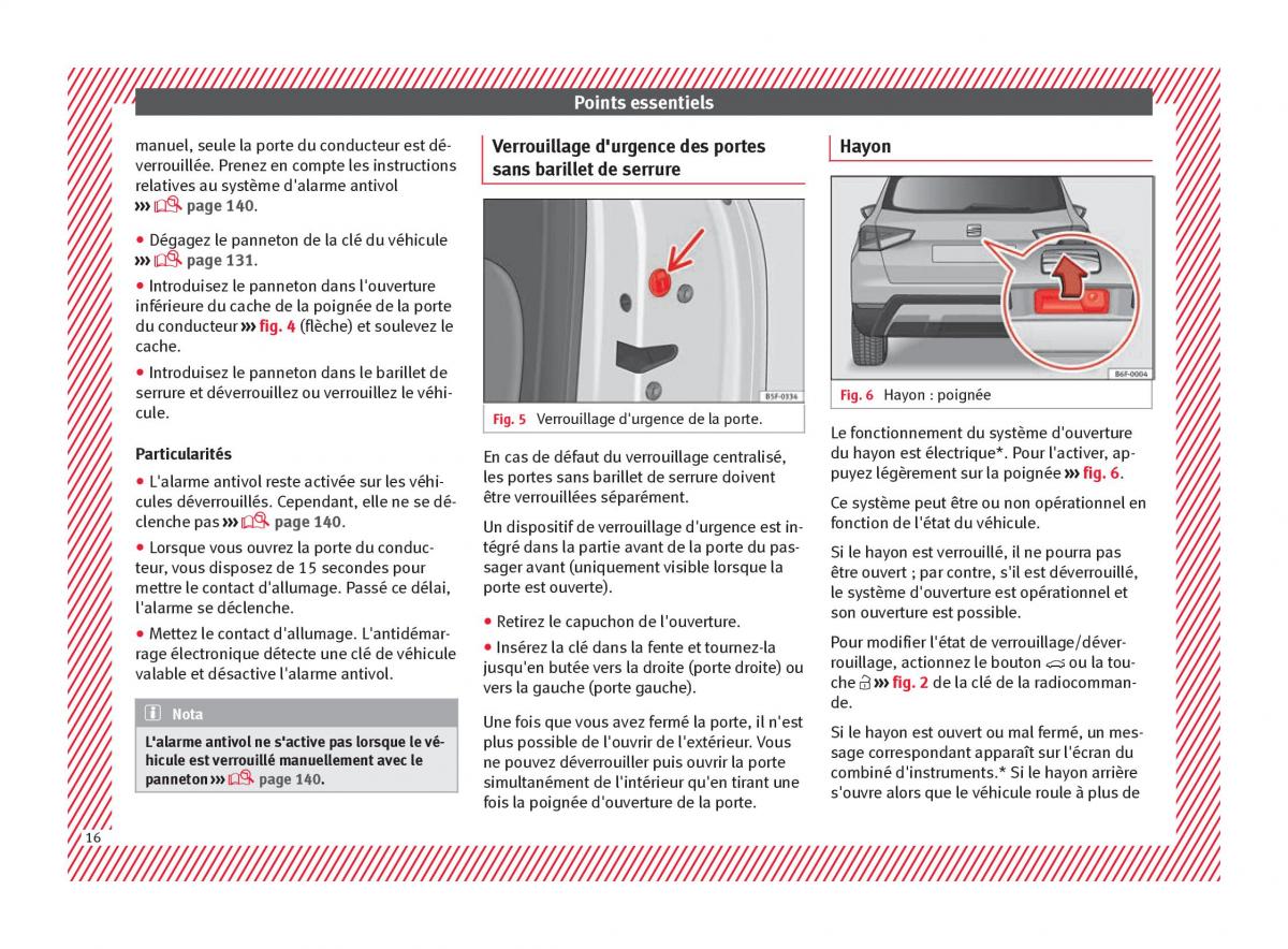 Seat Arona manuel du proprietaire / page 18