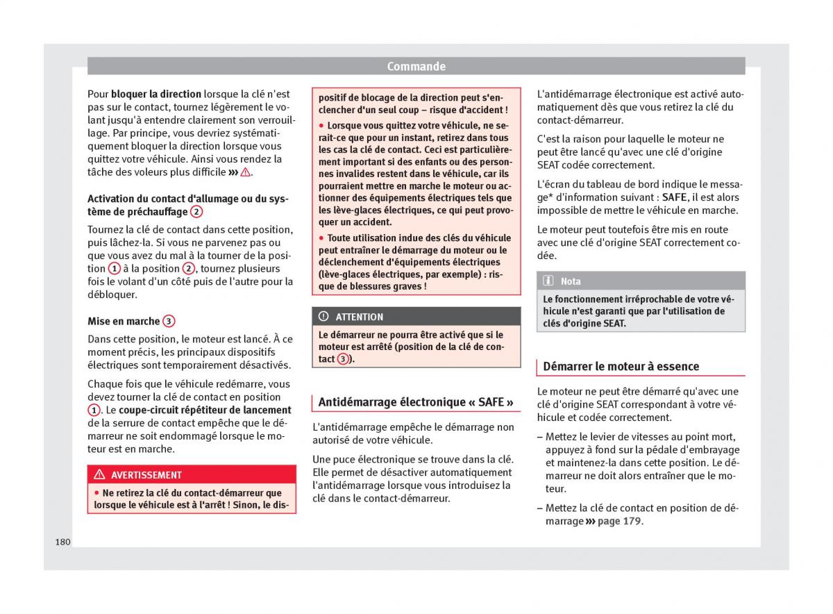 Seat Arona manuel du proprietaire / page 182