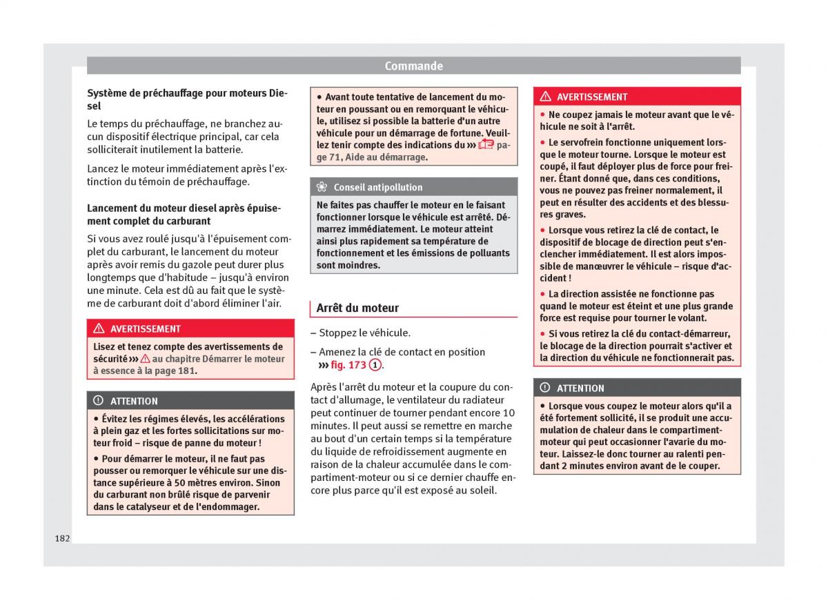 Seat Arona manuel du proprietaire / page 184