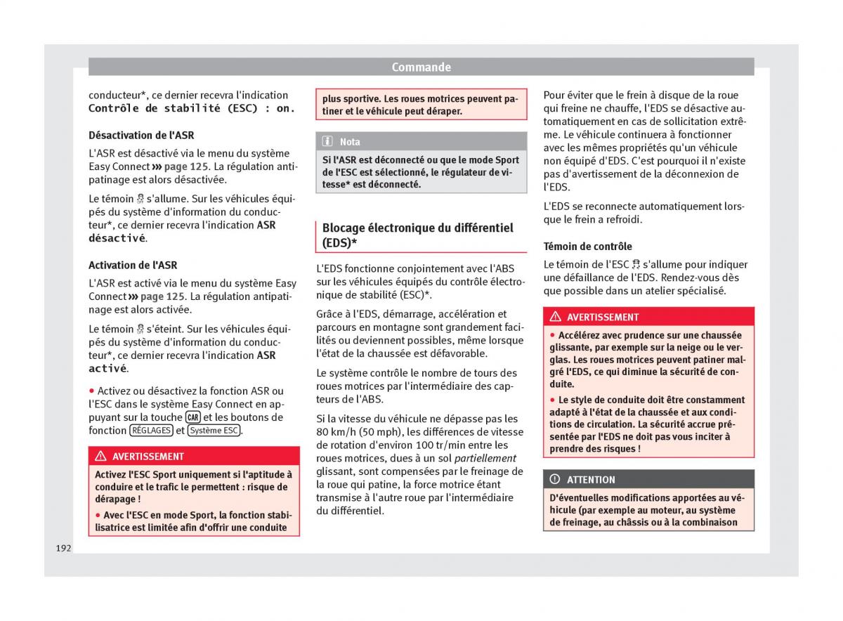 Seat Arona manuel du proprietaire / page 194