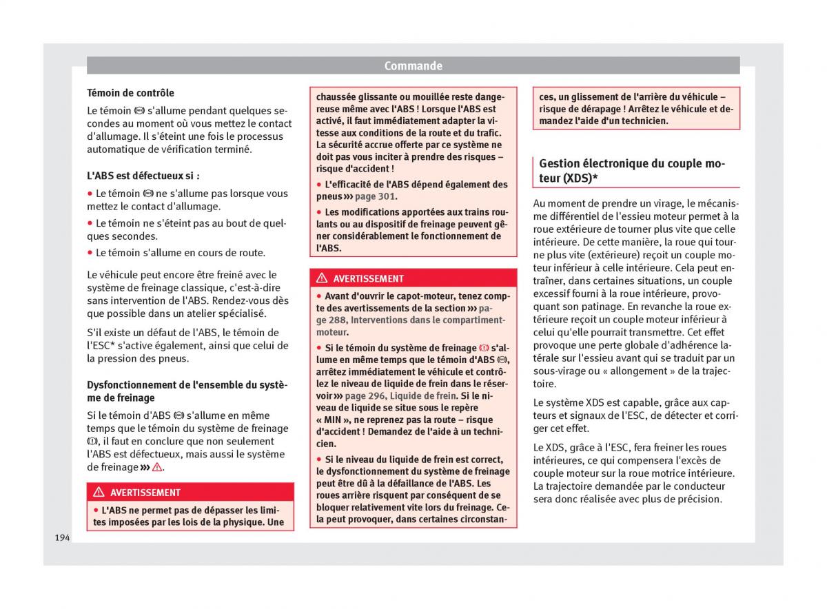 Seat Arona manuel du proprietaire / page 196