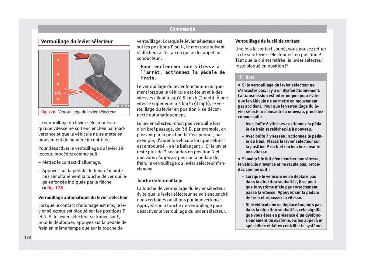 Seat Arona manuel du proprietaire / page 200