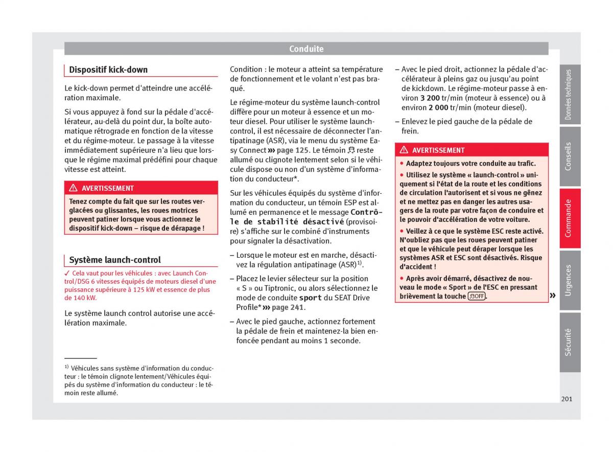 Seat Arona manuel du proprietaire / page 203