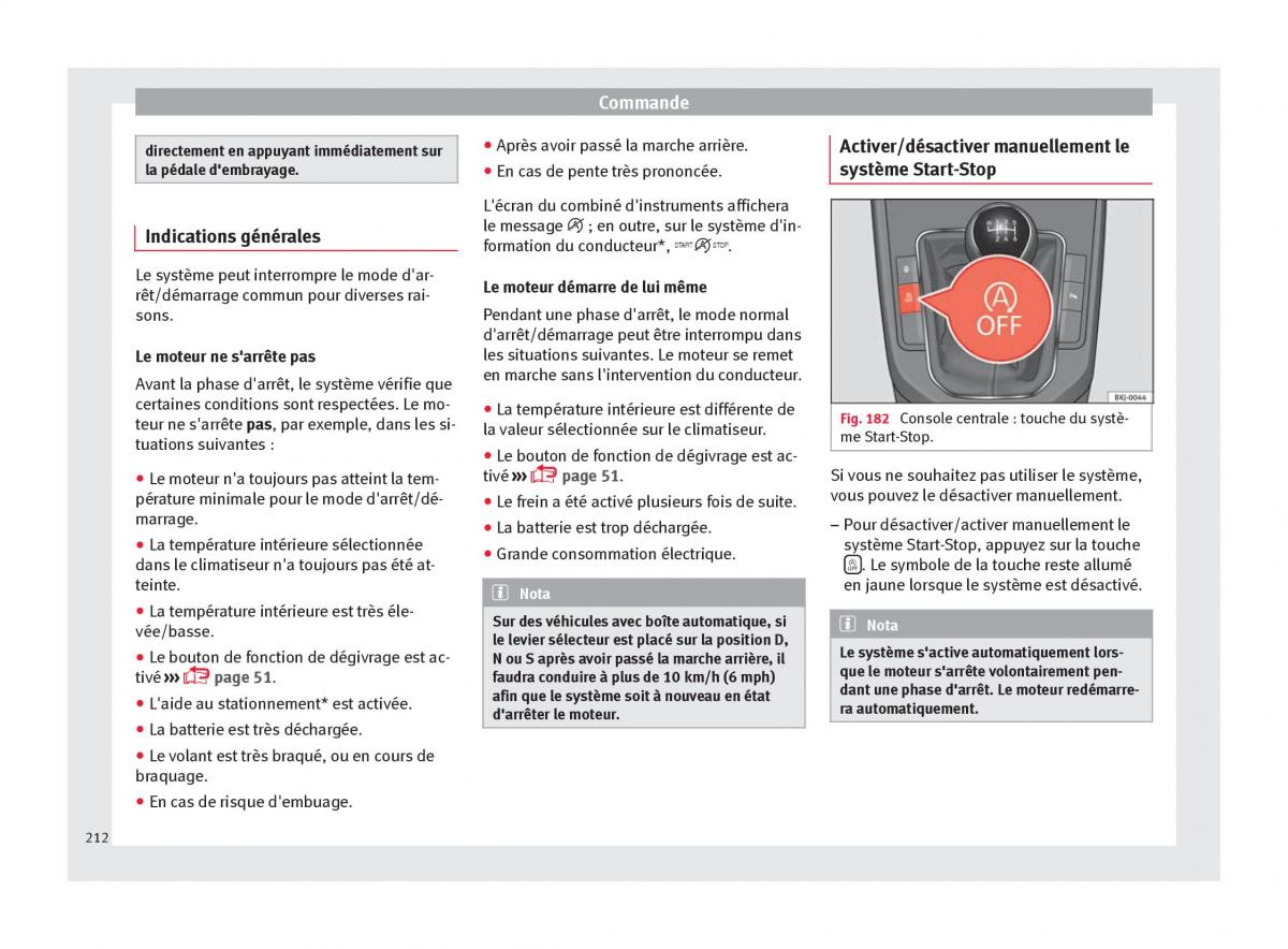 Seat Arona manuel du proprietaire / page 214