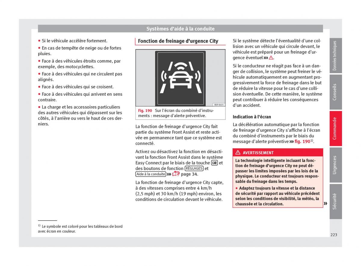 Seat Arona manuel du proprietaire / page 225