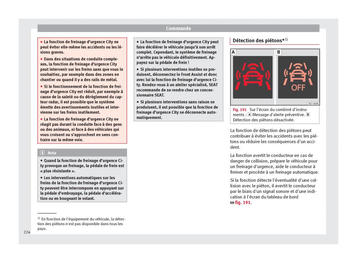 Seat Arona manuel du proprietaire / page 226