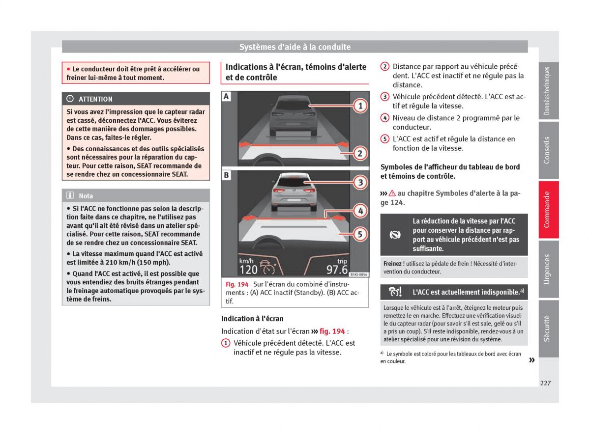 Seat Arona manuel du proprietaire / page 229