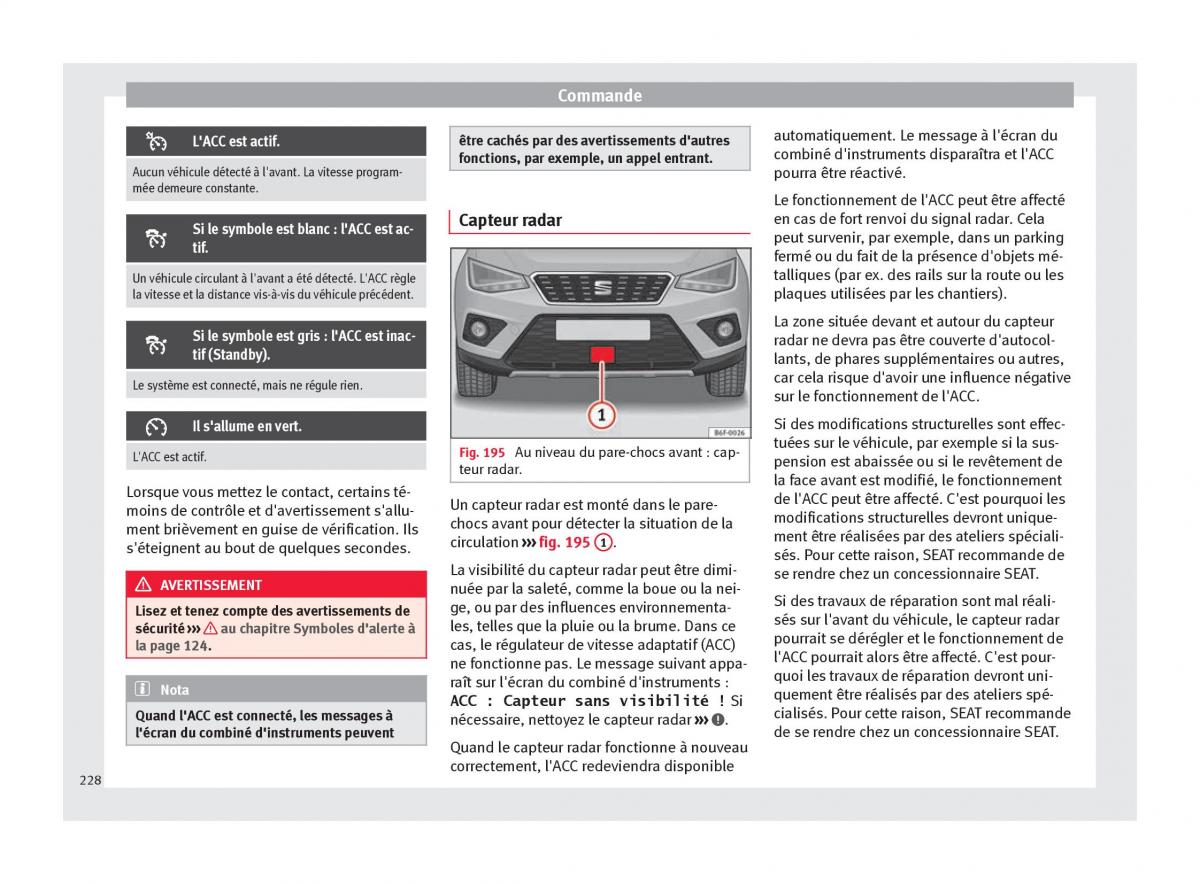 Seat Arona manuel du proprietaire / page 230