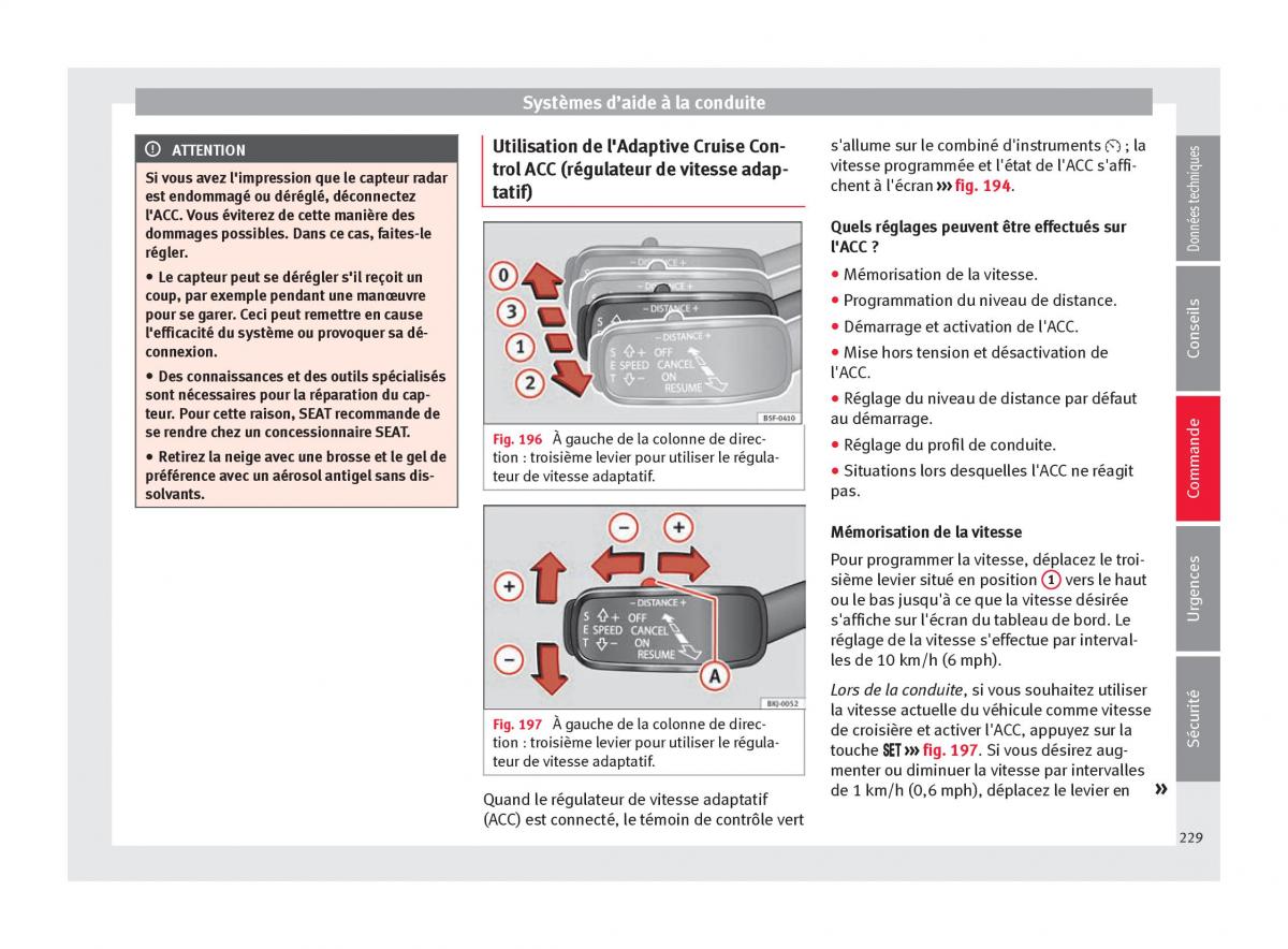 Seat Arona manuel du proprietaire / page 231