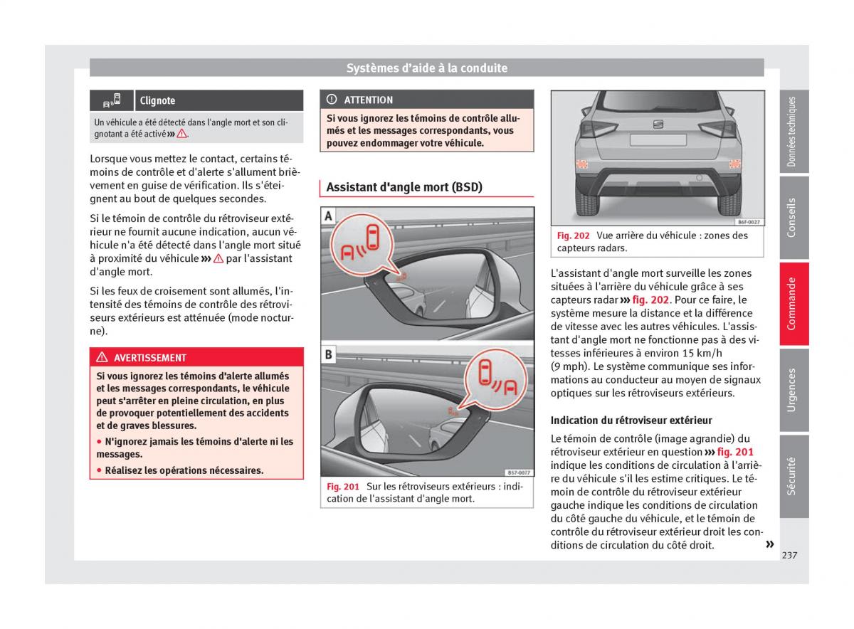 Seat Arona manuel du proprietaire / page 239