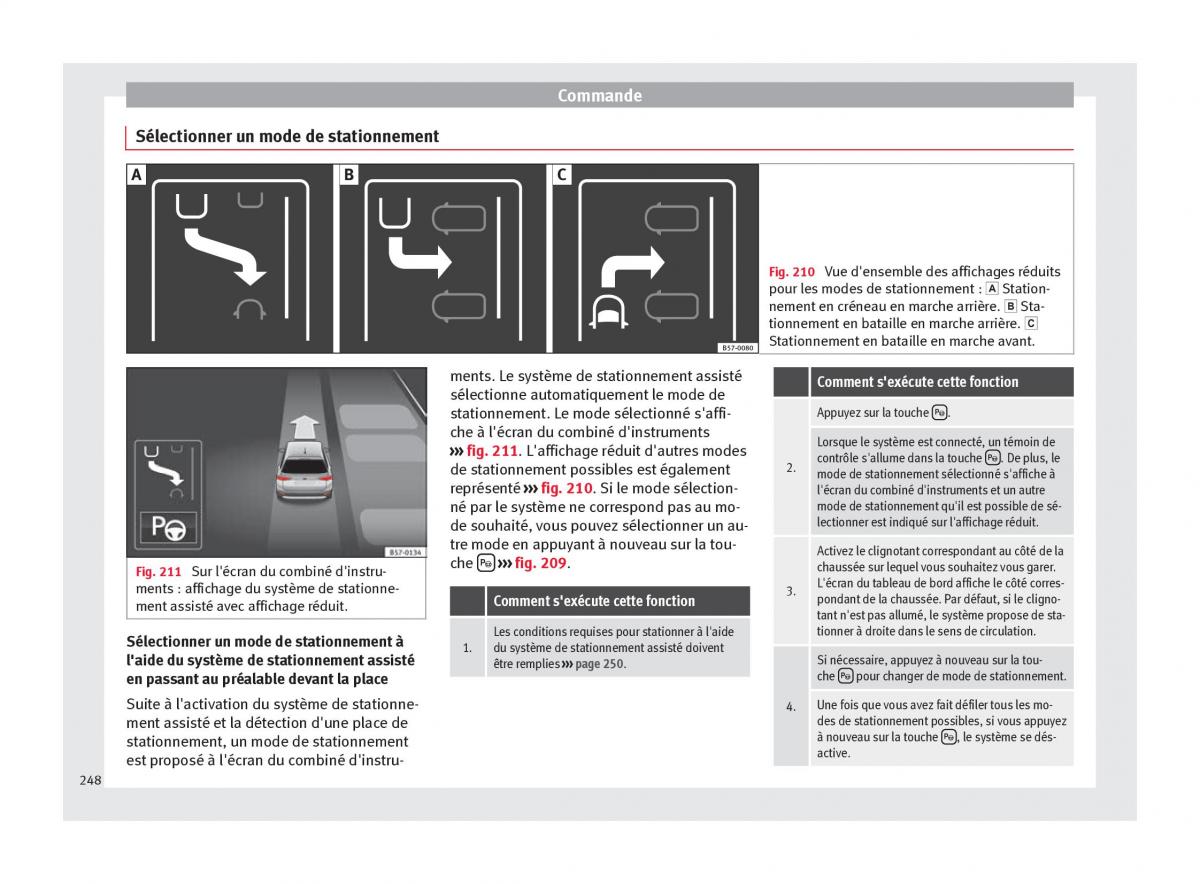 Seat Arona manuel du proprietaire / page 250