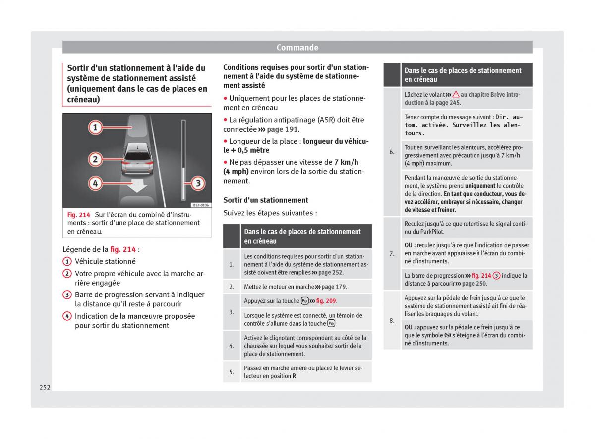 Seat Arona manuel du proprietaire / page 254