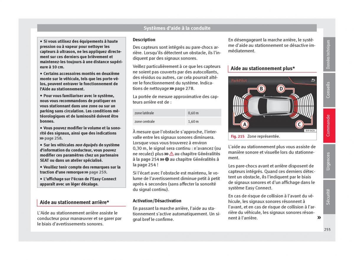 Seat Arona manuel du proprietaire / page 257