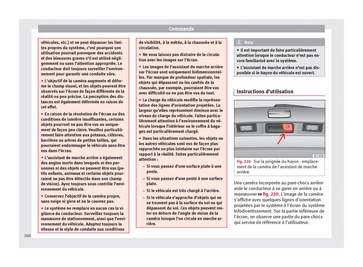 Seat Arona manuel du proprietaire / page 262