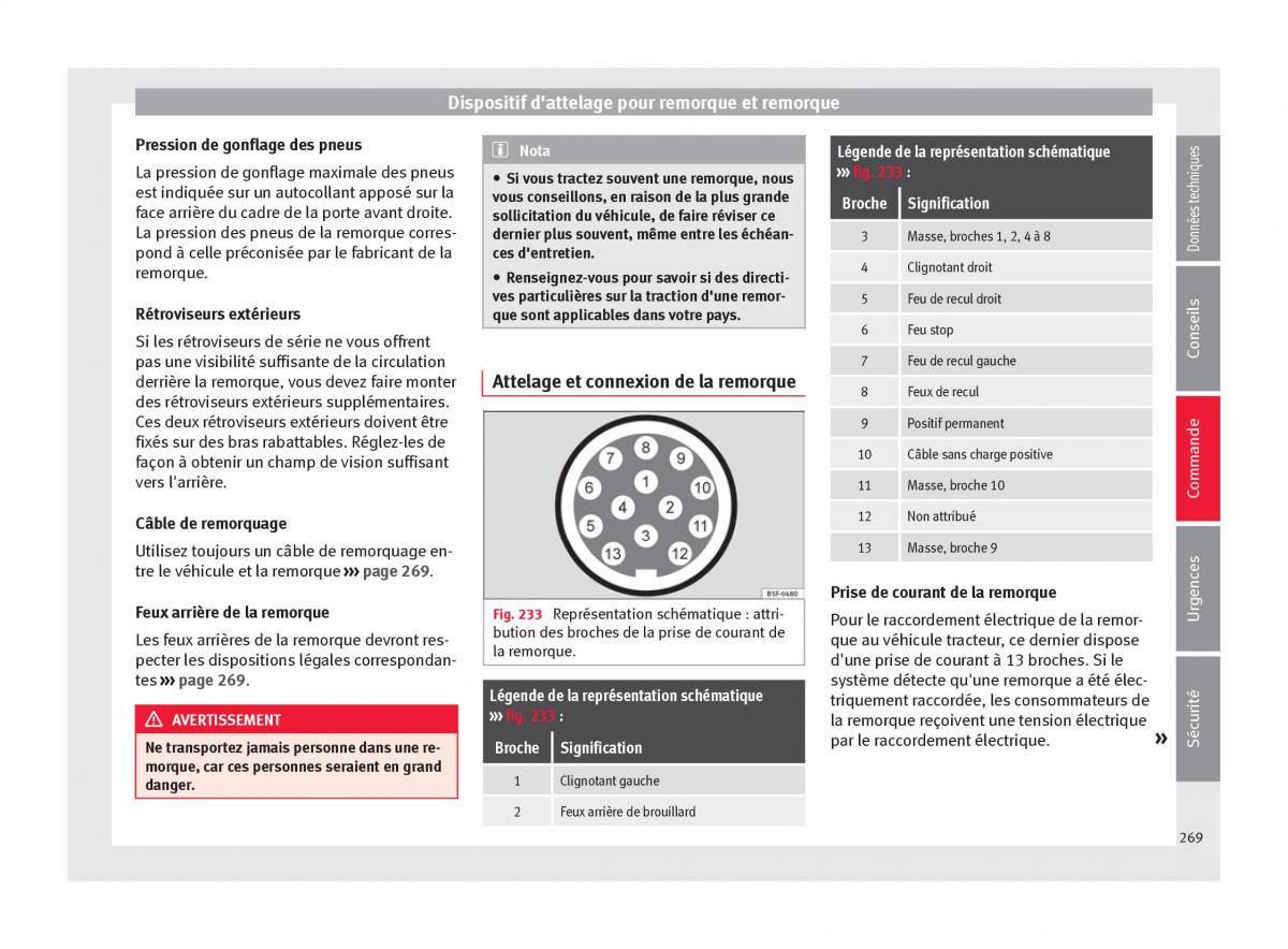 Seat Arona manuel du proprietaire / page 271