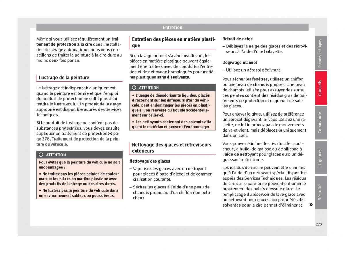 Seat Arona manuel du proprietaire / page 281