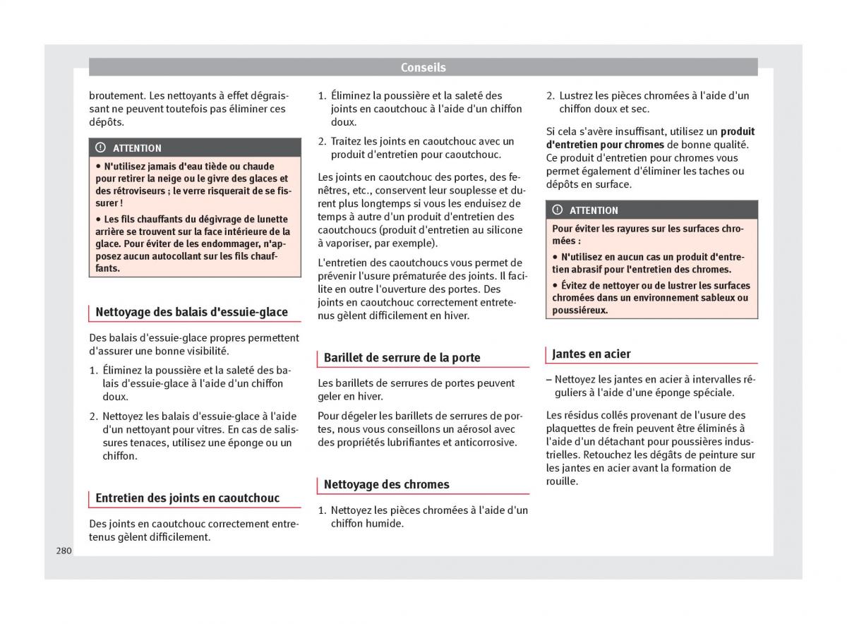 Seat Arona manuel du proprietaire / page 282