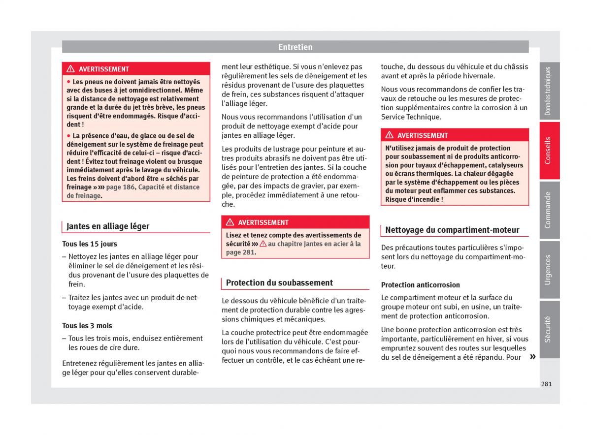 Seat Arona manuel du proprietaire / page 283