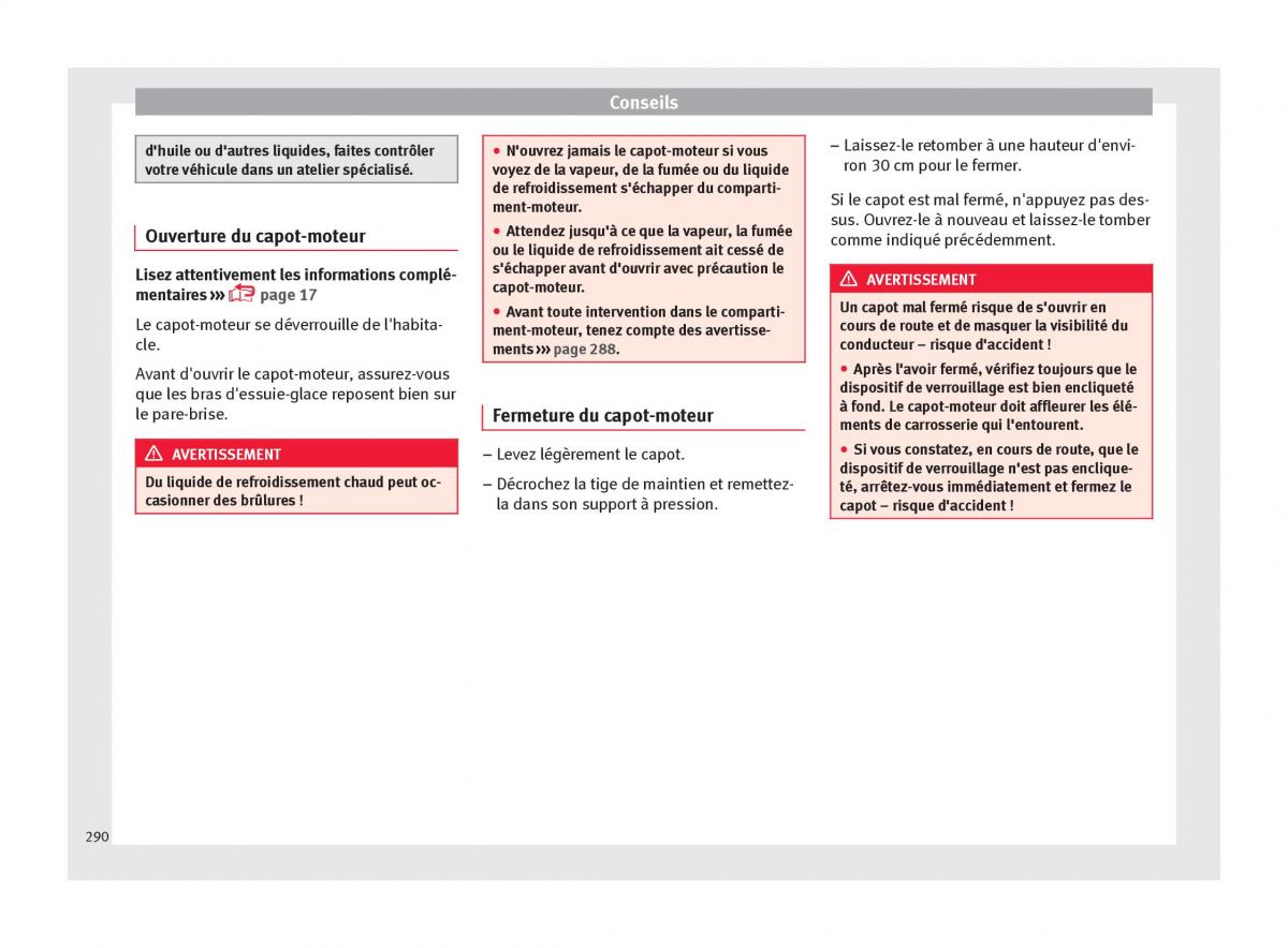 Seat Arona manuel du proprietaire / page 292