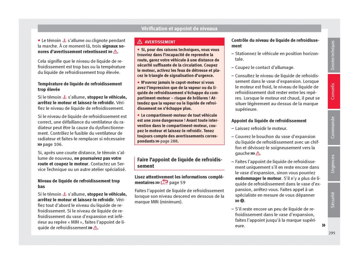 Seat Arona manuel du proprietaire / page 297