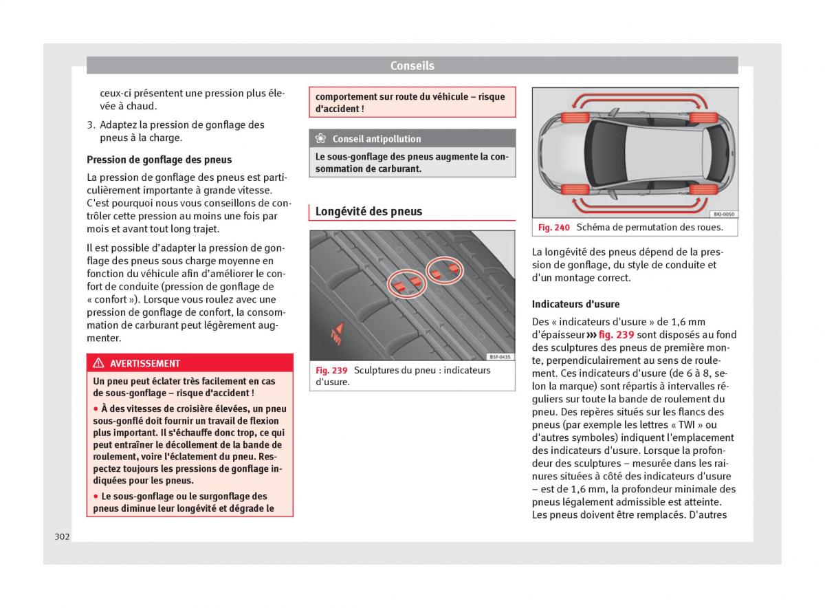 Seat Arona manuel du proprietaire / page 304