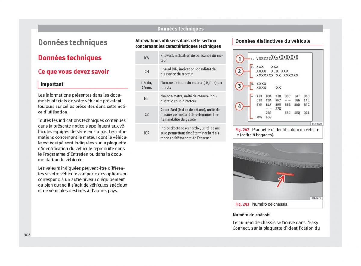 Seat Arona manuel du proprietaire / page 310