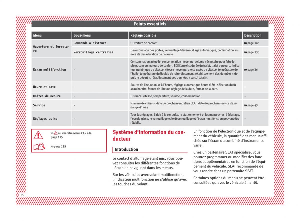 Seat Arona manuel du proprietaire / page 38