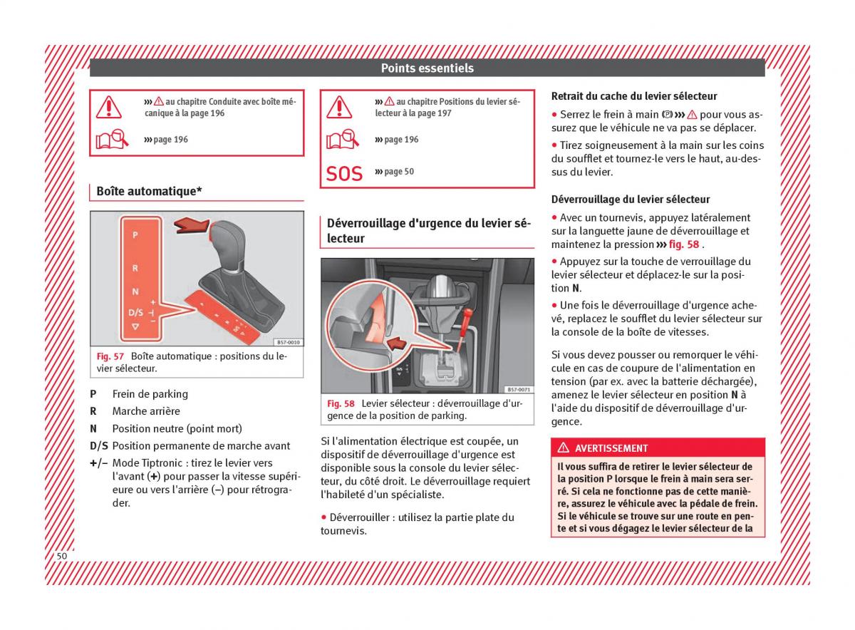 Seat Arona manuel du proprietaire / page 52