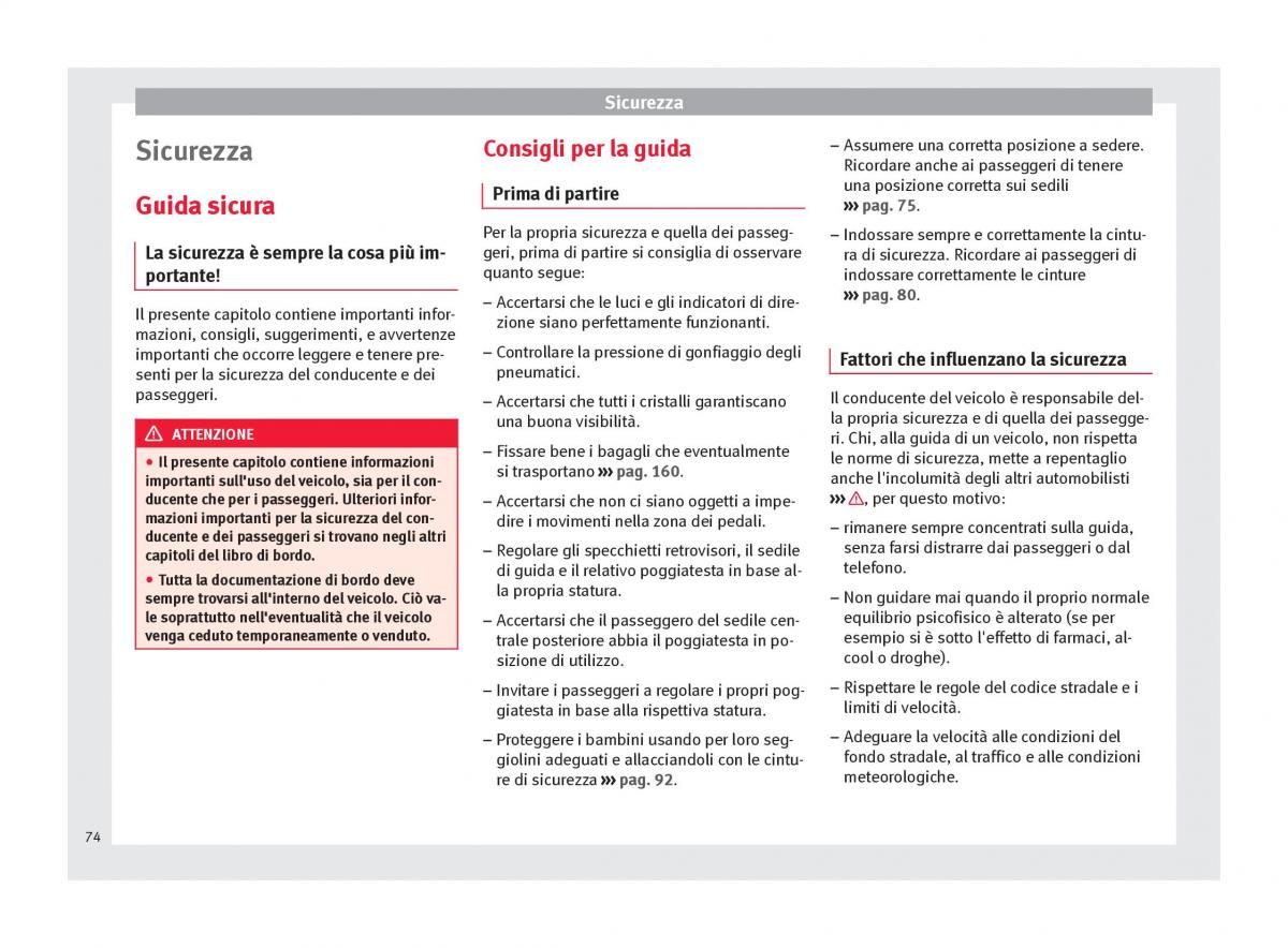 Seat Arona manuale del proprietario / page 76