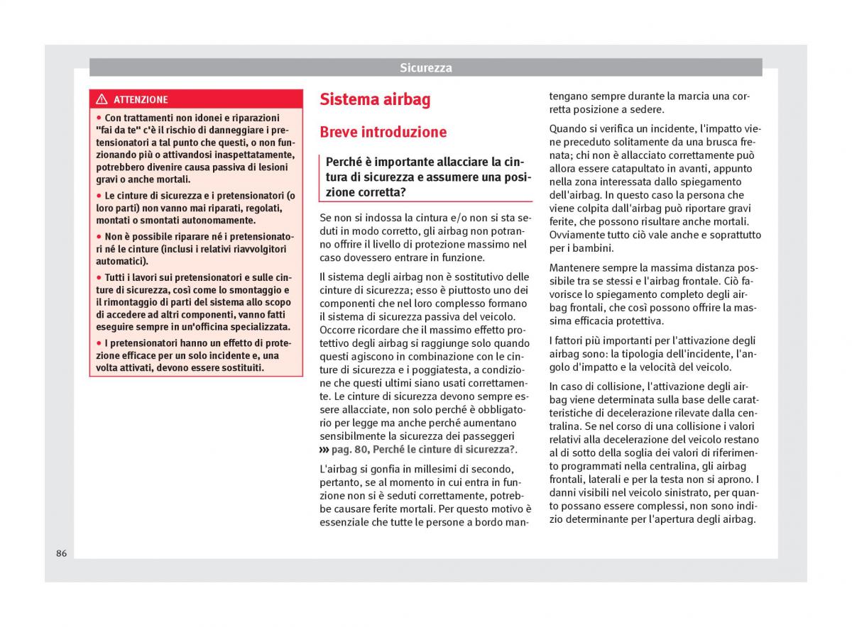 Seat Arona manuale del proprietario / page 88