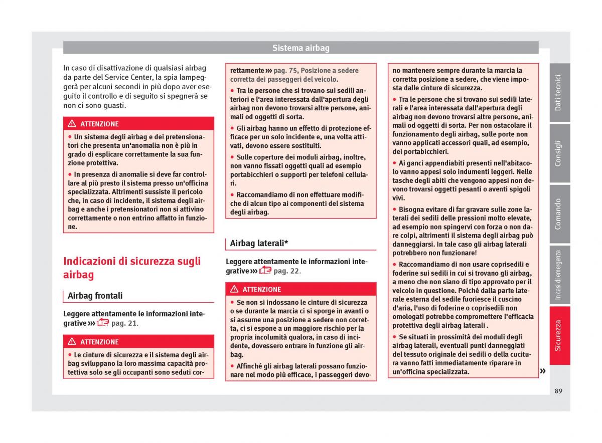 Seat Arona manuale del proprietario / page 91