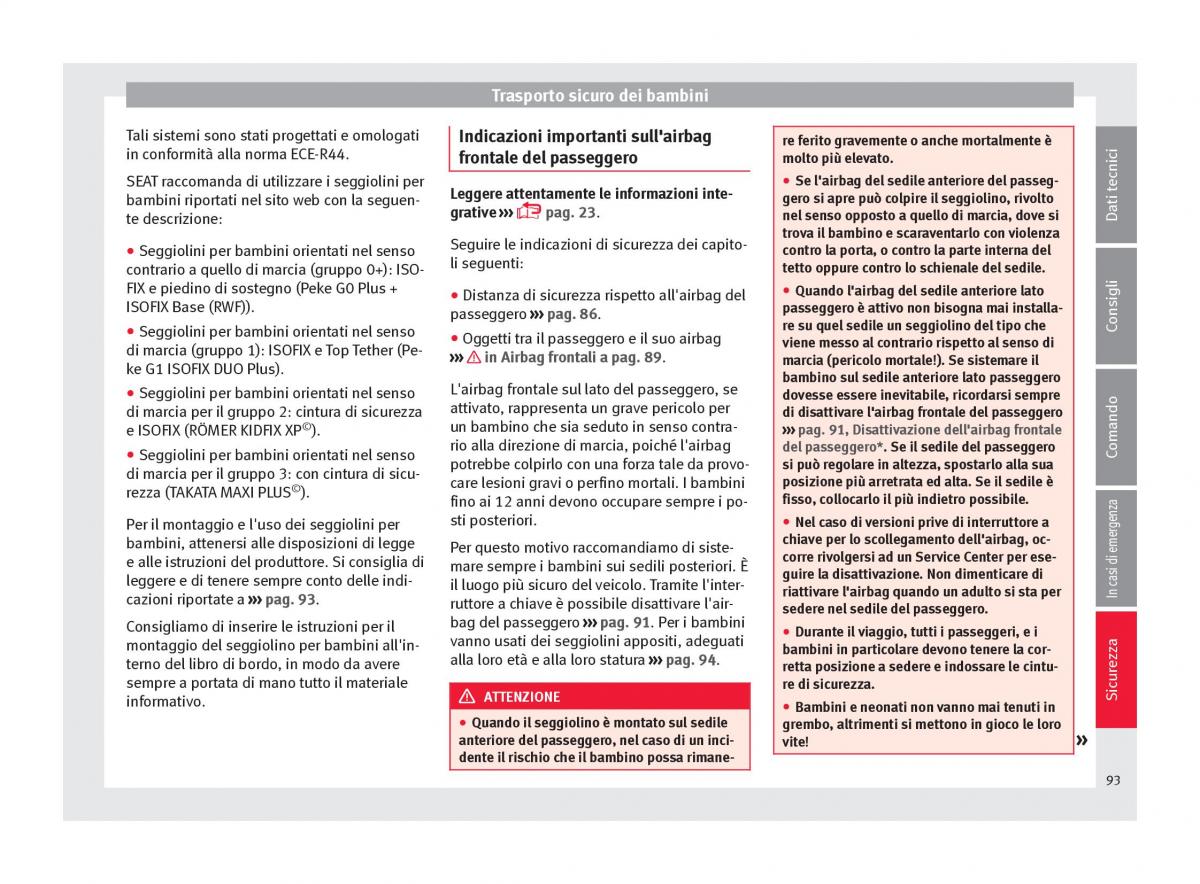 Seat Arona manuale del proprietario / page 95