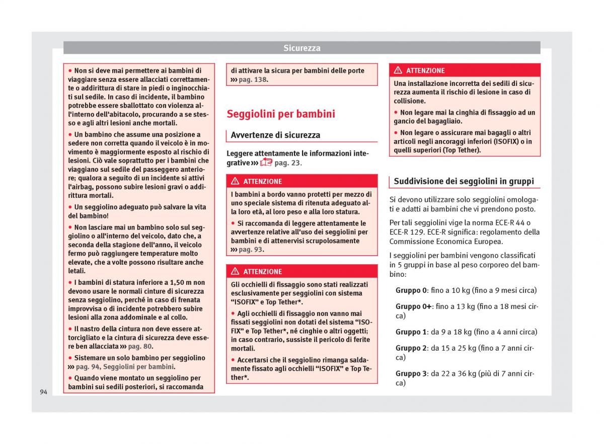 Seat Arona manuale del proprietario / page 96