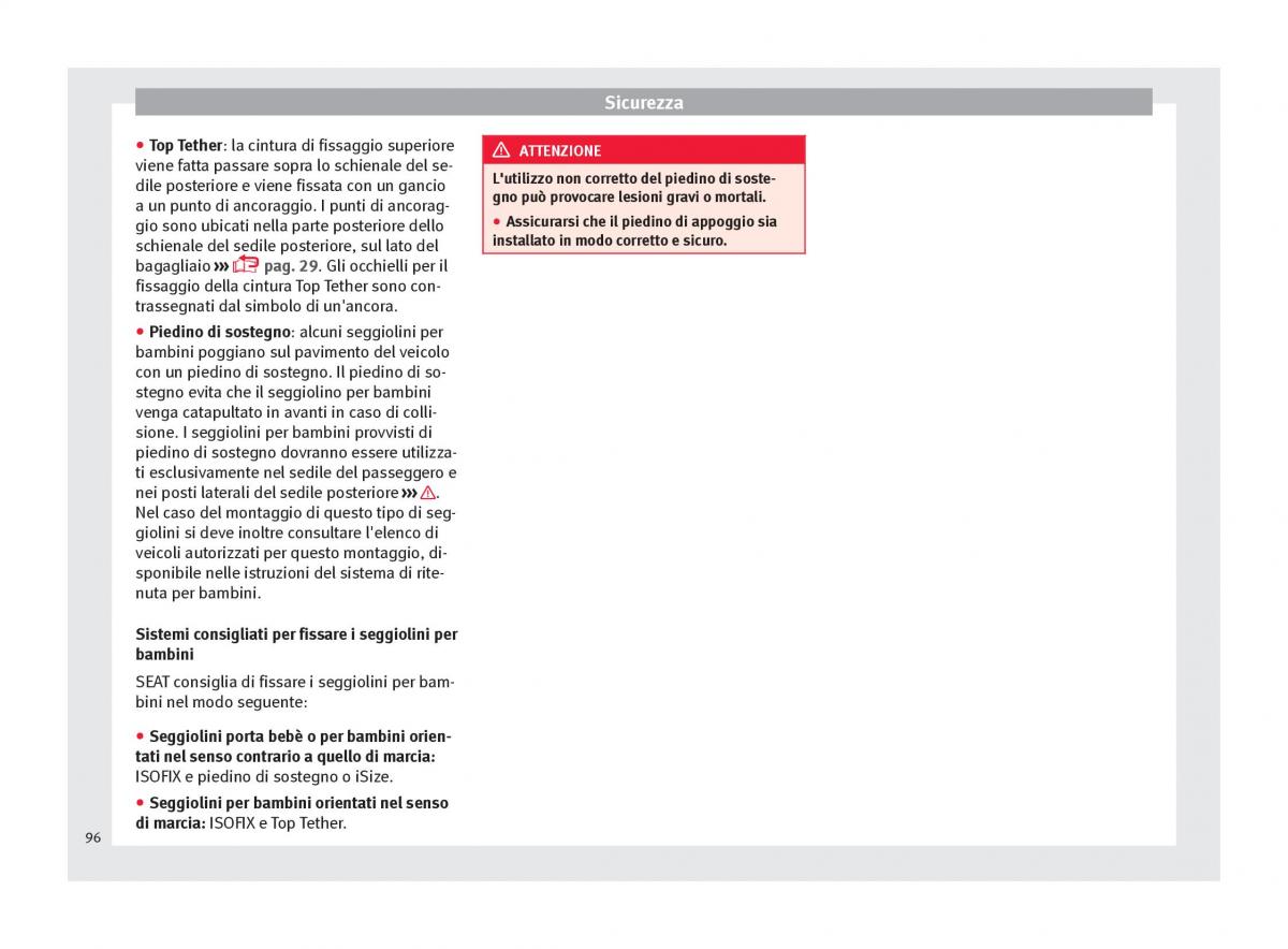 Seat Arona manuale del proprietario / page 98